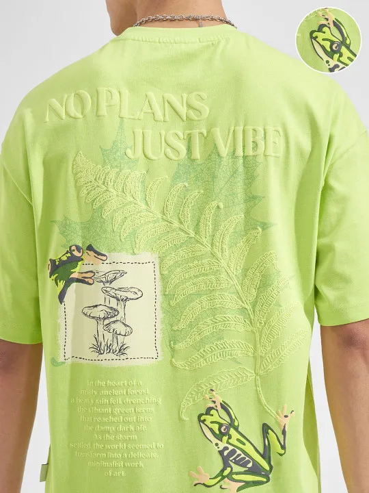 HIGHLANDER Men Printed Drop-Shoulder Sleeves T-shirt - Image 4