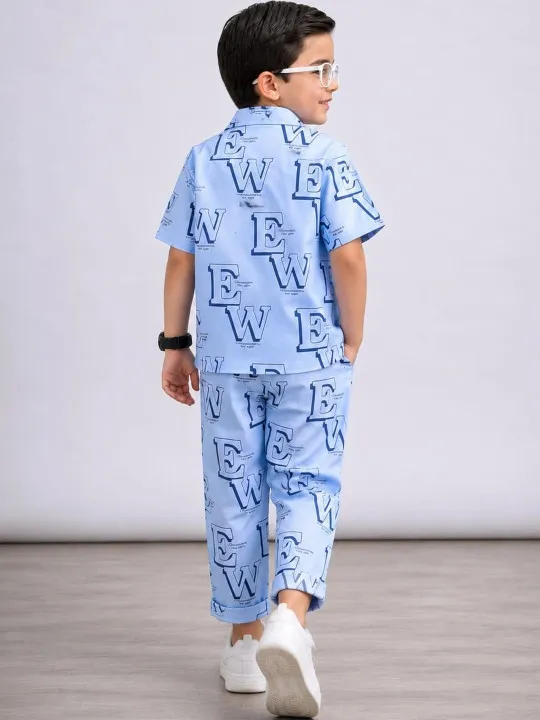 Veta Wear Unisex Kids Printed Shirt with Trousers - Image 3