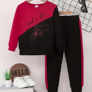 KEESOR Boys Colourblocked Round Neck Sweatshirt With Joggers