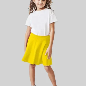 BAESD Girls Flared Knee Length Skirt With Attached Inner Shorts