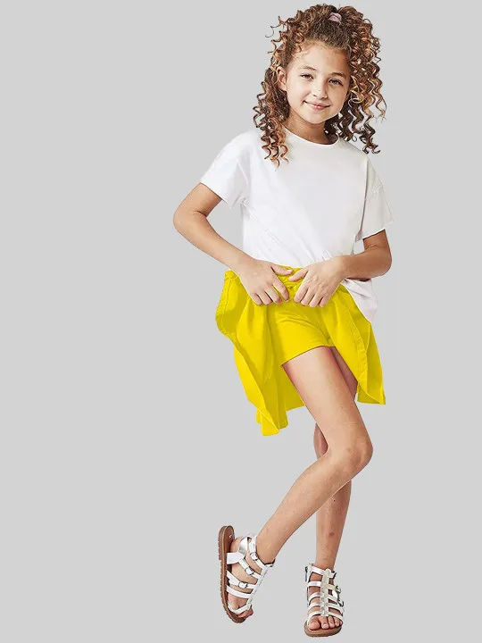 BAESD Girls Flared Knee Length Skirt With Attached Inner Shorts - Image 3