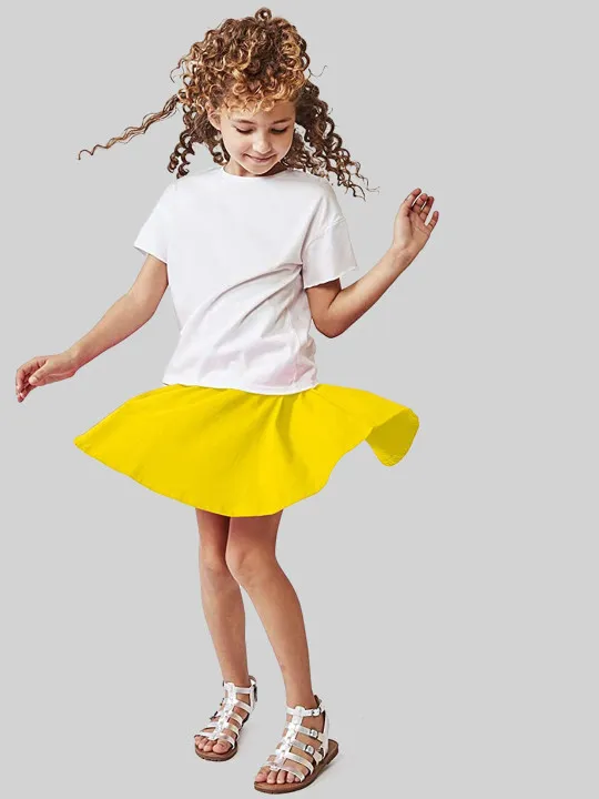 BAESD Girls Flared Knee Length Skirt With Attached Inner Shorts - Image 2