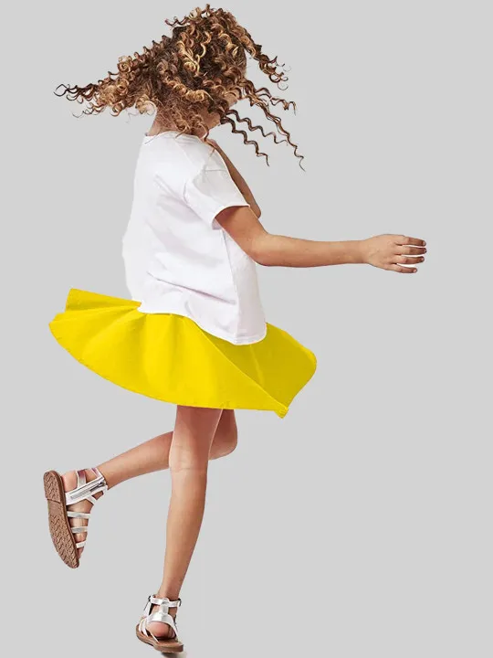 BAESD Girls Flared Knee Length Skirt With Attached Inner Shorts - Image 4